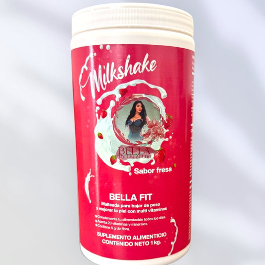 MILKSHAKE BELLA FIT, SABOR FRESA colageno y 23 vitaminas